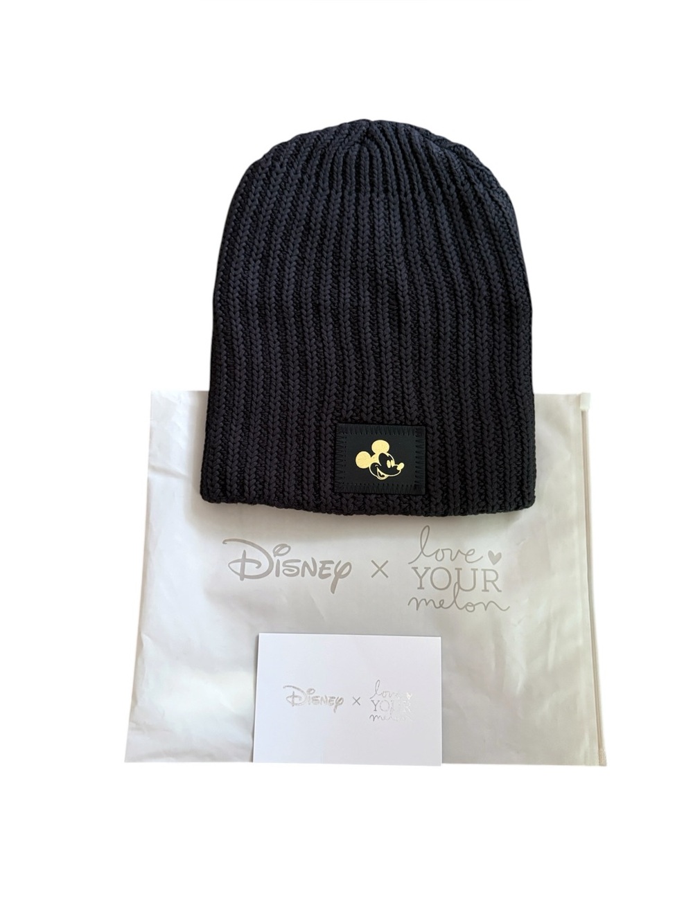 Love Your Melon x Disney Mickey Mouse Black Gold Foil Beanie
